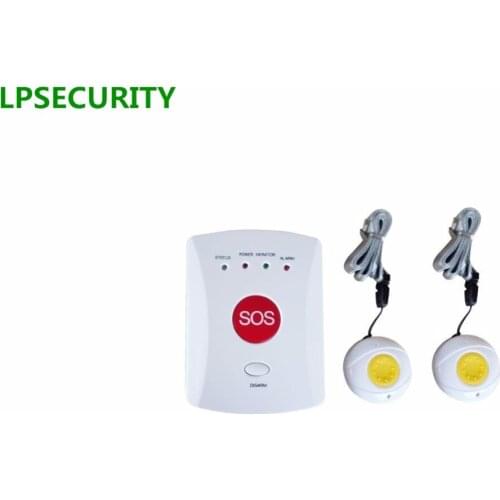 LPSECURITY GSM Panic SMS Alert Emergency Alarm for Elderly/Kids/Patient with SOS Button(white color host 2 buttons)