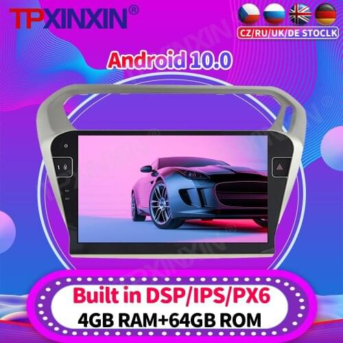 Android 10 PX6 For Peugeot 301 2013 - 2016 Car Radio Multimedia Video Recoder Player Navigation GPS Accessories Auto 2din no dvd