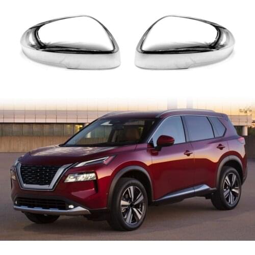 Car Chrome Rear View Rearview Side Glass Mirror Cover Trim Frame Side Mirror Caps for Nissan X-Trail Rogue 2020 2021