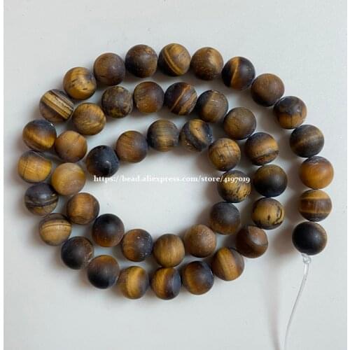 Free Shipping Natural Stone Matte Tiger eye Agates Round Loose Beads 15" Strand 6 8 10 MM Pick Size