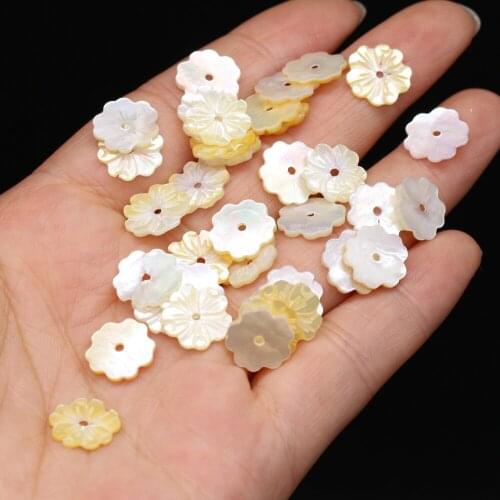 4PCS 2021 New Natural Sea Water Petal-shaped Shell Charms Loose Spacer Beads for Jewelry Making Bracelet DIY Necklace Accessorie