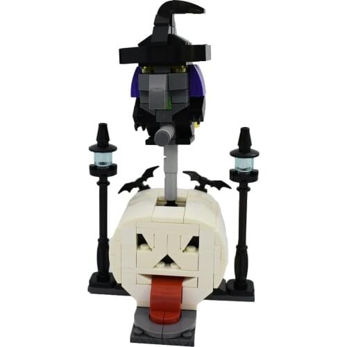 DIY MOC Creative Works Halloween Gift Flying Witch brickheadz Halloween Box Building Block Creative Gift Toys for Children gifts