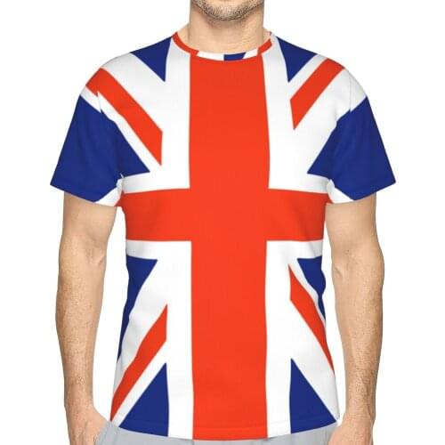 Funny British Flag Union Jack T-Shirts Men All Over Print Full 3D Polyester T Shirt UK Flag Great Britain United Kingdom Tees