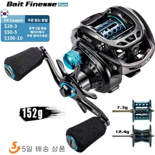 Sale!GBC200 143/152g UltraLight Carbon Fiber BFS Baitcasting Fishing Reel Left/Right Hand Double Spool Fishing Bait Casting Reel