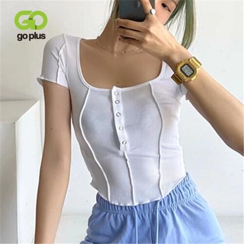 Женские короткие футболки GOPLUS China At AliExpress