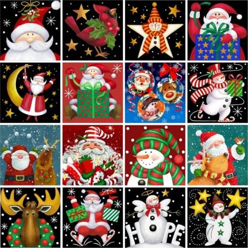 HUACAN 5d Diamond Painting Christmas Cartoon Home Decoration Full Drill Square Rhinestone Picture Handcraft Kit Lover Gift