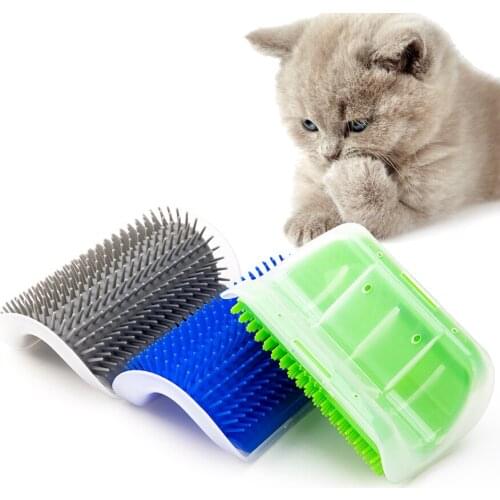 Pet cat Self Groomer Grooming Tool Hair Removal Brush Comb for Dogs Cats Hair Shedding Trimming Cat Massage Device with catnip