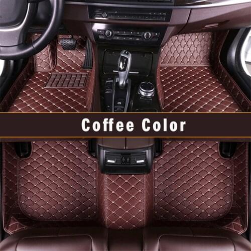 Custom Leather Car Floor Mats For Dodge Grand Caravan 2009 2010 2011 2012 2013-2019 Carpet Mats Auto Parts Interior Accessories