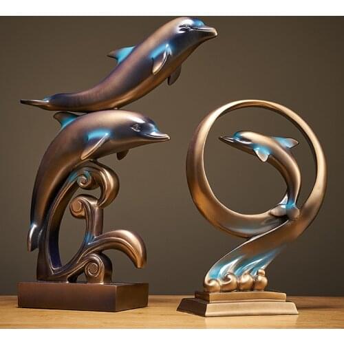CERAMIC DOLPHIN STATUE HOME DECORATION ACCESSORIES CRAFT ROOM DECORATION LIVING ROOM WEDDING DECORATION CERAMIC ANIMAL STATUE