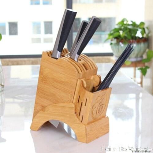 Kitchen Bamboo Knife Holder Chopsticks Storage Shelf Storage Rack Tool Holder Bamboo Knife Block Stand Kitchen Accessories