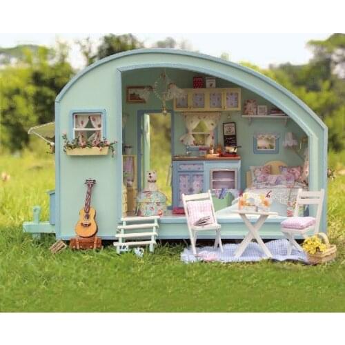 DIY Doll House Wooden Houses Miniature house Furniture Kit Toys for Children Gift Time Travel