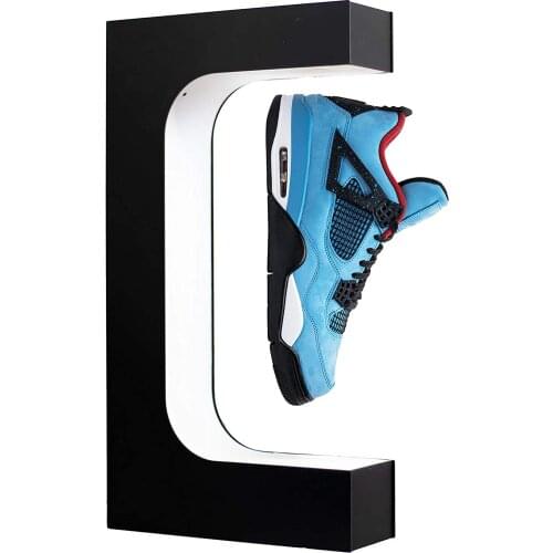 Magnetic Levitating Shoes Display 360 Degree Rotation Floating Sneaker Stand House LED Lights Levitation Sneaker Stand Shoe New