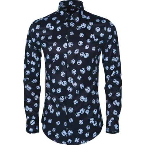 Fashion Allover Printed Men Shirt Luxury Long Sleeve Party Mens Dress Shirt Hight Quality Mens Shirts Casual Slim Fit Plus Size