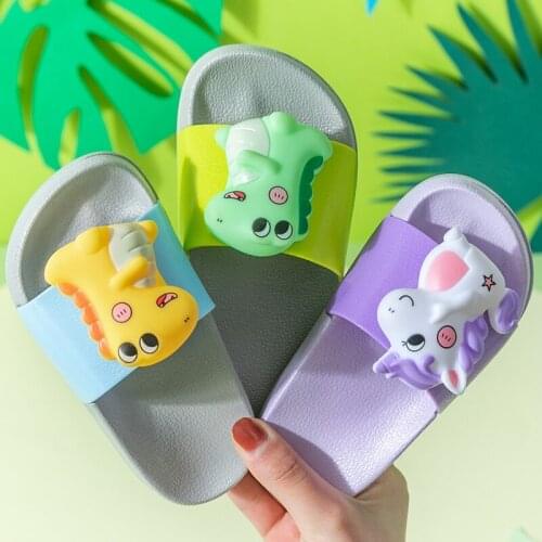 New Fashion Kids Slippers Cartoon Shoes Children Cartoon Dinosaur Sandals Baby Spring Summer Sandals Boys Girls Toddler Slippets