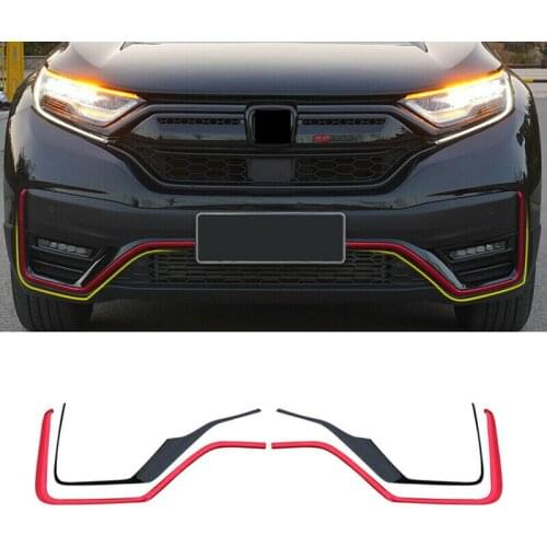 Front Bumper Grille Lower Moulding Trim Strips For Honda CR-V 2020-2021 Black+Red car modification
