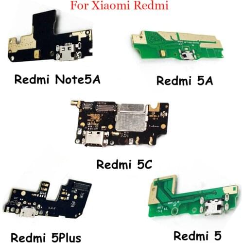 USB Charging Port Charger Board Flex Cable For Xiaomi Redmi Note5A 5A 5Plus 5C Dock Plug Connector With Microphone Flex Cable