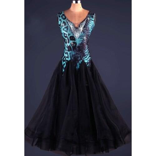 V-neck leopard waltz dresses 2018 ballroom dress abiti ballo standard donna ballroom dance competition dresses