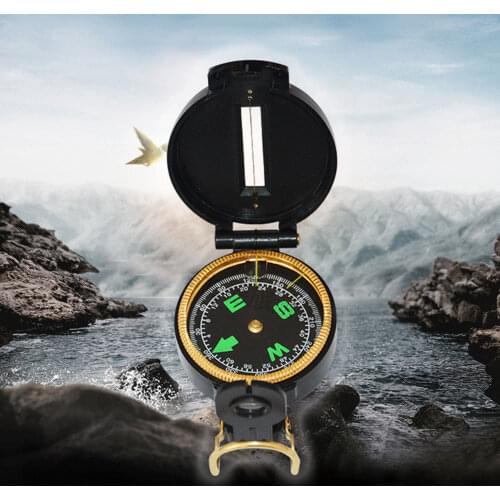 Portable Compass Military Outdoor Camping Mini Folding Lens Compass Army Green Hiker Survival Precise Pointing Expedition Tools