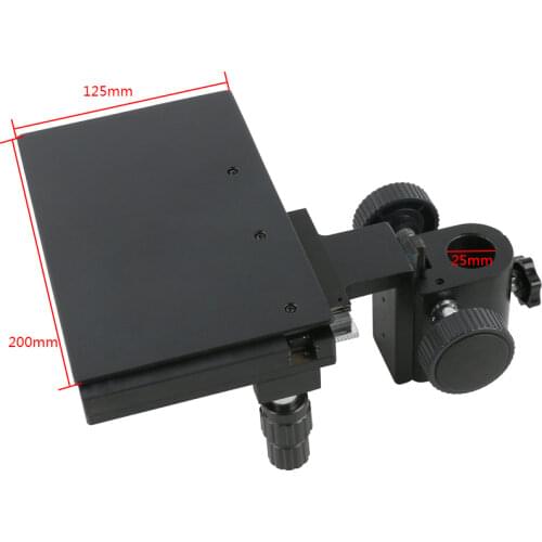 X Y Movable Stage 25mm/32mm Installation Diameter Adjustable Lab Industrial Inspection Video Microscope Bracket Accessories