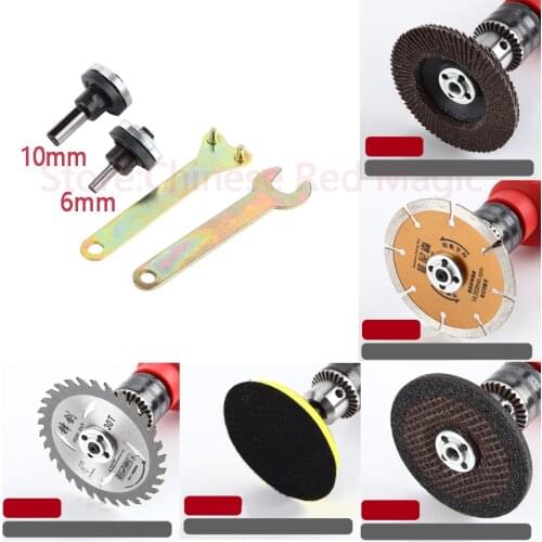 Cutting Machine 6mm/10mm Spindle Adapter M10 For Grinding Polishing Shaft Motor Bench Grinder Mounted on B10/B12/B16 drill chuck