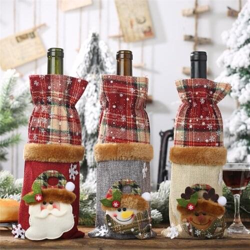 Christmas Wine Bottle Cover Christmas Decorations For Home Santa Claus Christmas Ornament Table Decor 2021 Navidad Xmas Gift