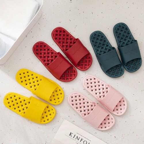 Hollowed-out Bathroom Slippers Non-slip Quick-drying Women Slippers Man Shoes EVA Sandal Home Beach Hotel Unisex Flip Flops