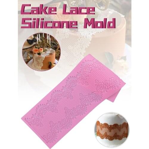 Lace Flower Wedding Cake Silicone Beautiful Flower Lace Fondant Mold Mousse Sugar craft Icing Mat Pad Pastry Baking Tool