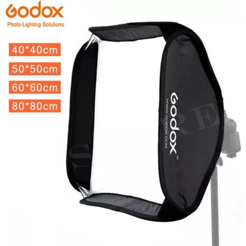 Godox 40x40cm 50x50cm 60x60cm 80x80cm Foldable SoftBox Speedlite Flash Softbox for S-type Bracket fit Bowens Elinchrom Mount