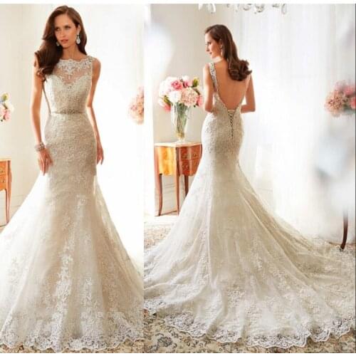 Custom crystal casamento vestido de noiva 2018 new fashion romantic sexy lace mermaid bridal gown mother of the bride dresses