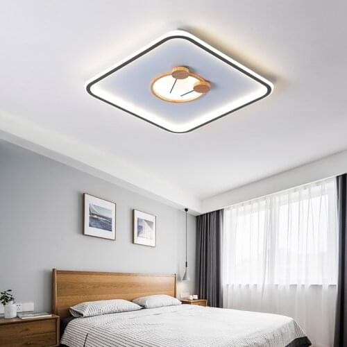 Nordic Ultra-thin Wooden Cherry Embellishment LED Ceiling Lamp Modern Bedroom Lamp Japanese Style Creative Living Room Lights