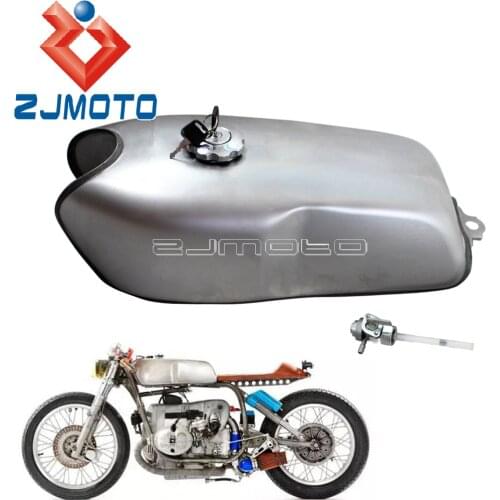 Universal 9L Cafe Racer Custom Fuel Tank w/ Gas Cap For Yamaha Honda Suzuki BMW R100R RD50 RD350 RD400 Moto 2.4 Gal Vintage Tank