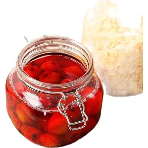 Wide mouth vacuum multi-purpose candy jars airtight glass storage containers with clip lid