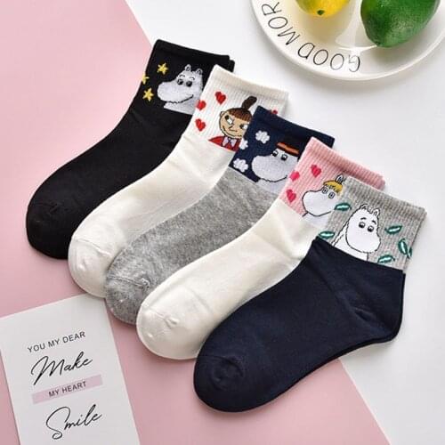 Spring Autumn Animal Hippo Cotton Socks For Women Cartoon Anime Character Girls Socks Cute Breathable Casual Students Sox 2021