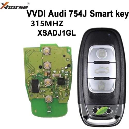 Xhorse XSADJ1GL VVDI 754J Smart Key PCB For Audi A6L Q5 A4L A8L Car Key Blank Board All Key Lost with Key Shell Complete Key