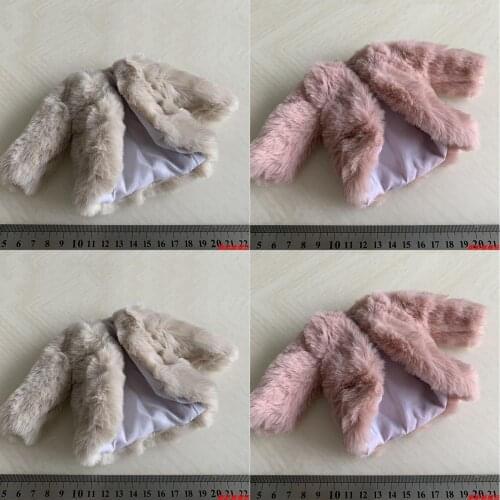 1/6 Feamle Colthes Short Plush Coat Pink/Creamy-White Furry Top Clothing Accessories For 12" Action Figure Body Toys