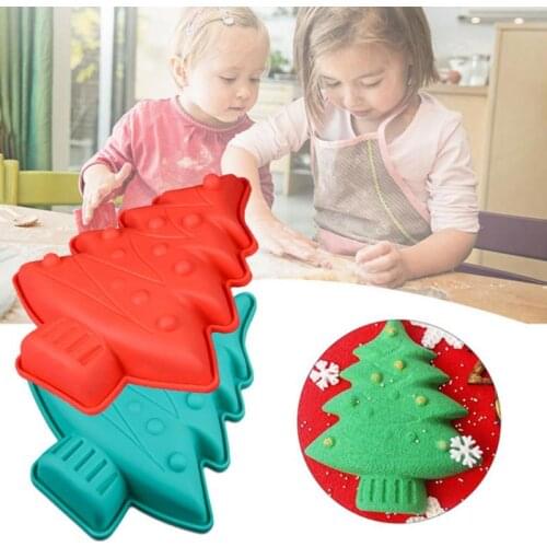 1PCS Silicone Mold Non-Stick Christmas Tree Cake Decoration Mold Chocolate Chip Cookie Making Tray Kitchen Baking Accessories