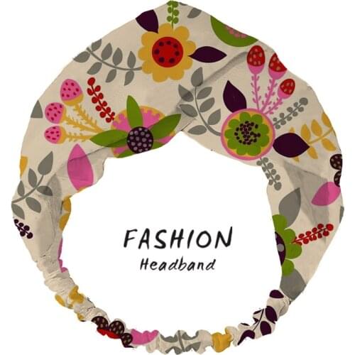 2020 Hair Accessories Fashion Women Summer Hair Bands Happy Garden Print Headbands Cross Bandage Bandanas HairBands Scrunchies