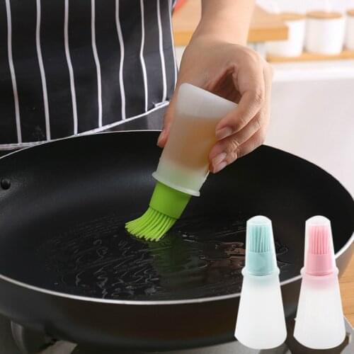 3Pcs/lot Portable Silicone Oil Bottle with Brush Liquid Oil Pastry Kitchen Baking BBQ Tool Grill Oil Brushes Kitchen Tools