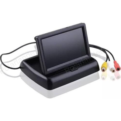 4.3 inch TFT LCD Car Monitor with 2 VA input auto switching video + reverse parking camera