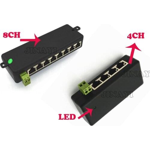 8CH / 4CH POE injector Power Over Ethernet LAN DC Male 5.5x2.1mm Adapter