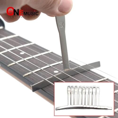 9pcs Understring Radius Accessories Bass String Guitar Gauge Repair Measure T Shape Luthier Builder Stainless Steel Instruments