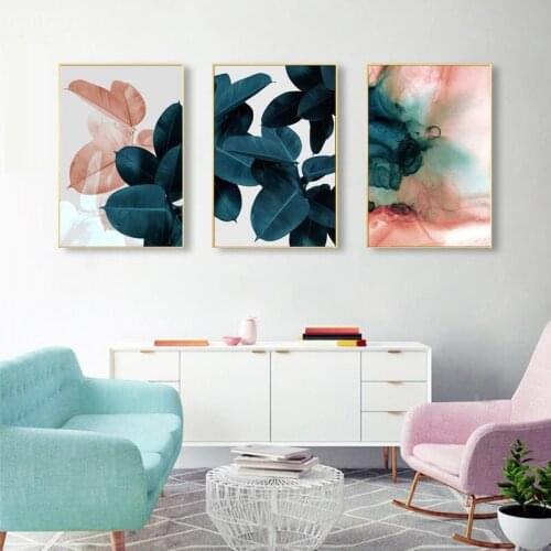 Abstract Modern Plant Leaf Flower Wall Art Canvas Painting Nordic Posters and Prints Wall Pictures for Living Home Decoration