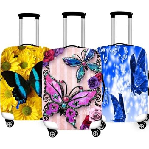 Fashion Butterfly Print Luggage Protective Cover Travel Suitcase Cover Elastic Dust Cases For 18 to 32 Inches Travel Accessories