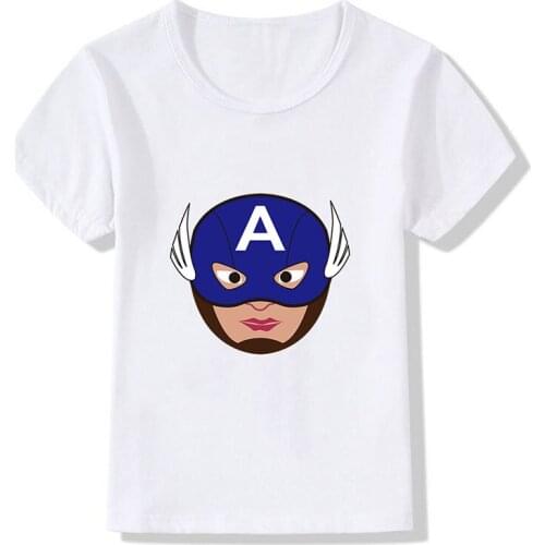 Marvel Children Kawaii T-Shirts Ironman Print Tshirts Kids Clothes Girls Boys Avengers Costume Disney Superhero Clothes Tops Tee