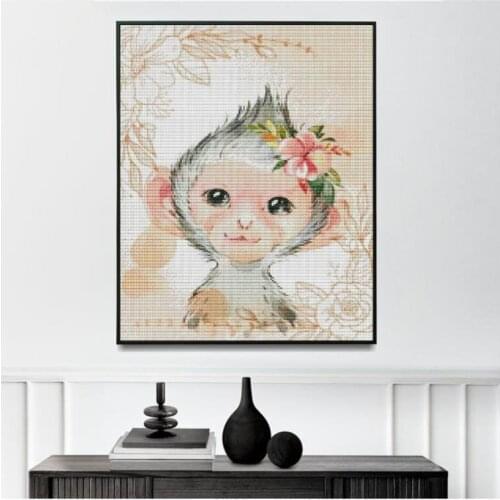 Childrens handmade art 5D DIY diamond abstract painting animals horses elephants monkeys deer diamond embroidery mosaic