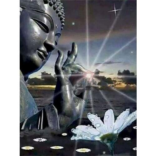 Gatyztory Frame Buddha DIY Painting By Numbers Religion Handpainted Oil Painting Modern Home Art Canvas Colouring 60x75cm