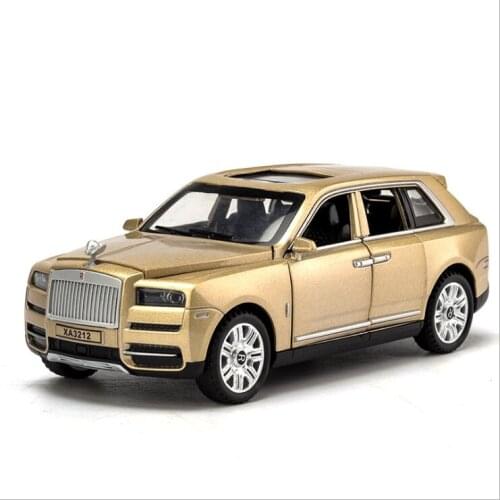 1:32 Rolls Royce Cullinan Alloy Car Model Large Size Simulation SUV Metal Car Model Light Sound Pull Back scale car Champagne