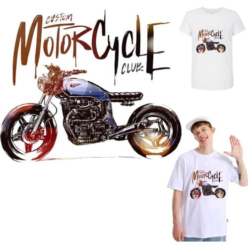 Motorcycle Patch Iron on Transfers Stickers on Clothes Press Thermocollants Vinyl Heat Transfer Stripes For Clothes нашивки Diy