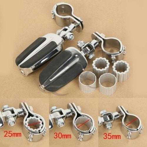 Chrome Foot Pegs Clamps For Honda GL1800 01-11 VLX600 DLX600 Shadow VT600 VT750