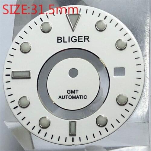 BLIGER 31.5mm mens watch dial is suitable for Miyota-DG-2813-3804 case automatic movement dials white